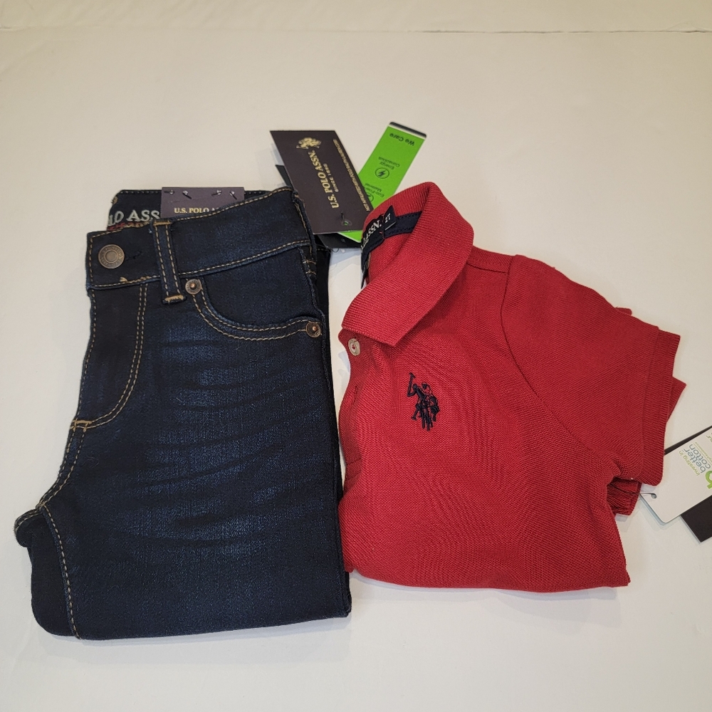 U.S. Polo Assn. Polo Shirt & Jeans Bundle Size 2T NWT!